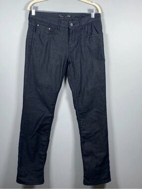 Prana Women's flannel lined Straight Leg Jeans in Charcoal Black